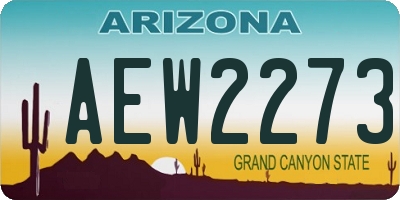 AZ license plate AEW2273