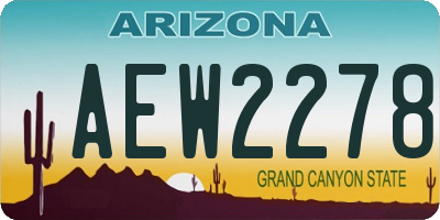 AZ license plate AEW2278