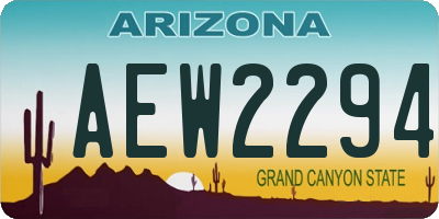 AZ license plate AEW2294