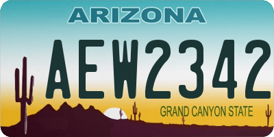 AZ license plate AEW2342