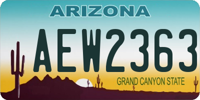 AZ license plate AEW2363