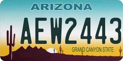 AZ license plate AEW2443