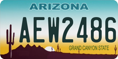 AZ license plate AEW2486