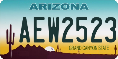 AZ license plate AEW2523