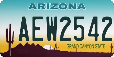 AZ license plate AEW2542
