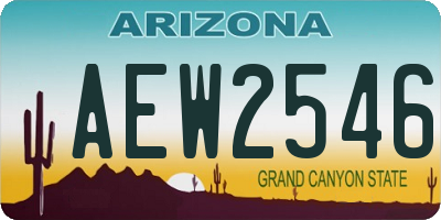 AZ license plate AEW2546