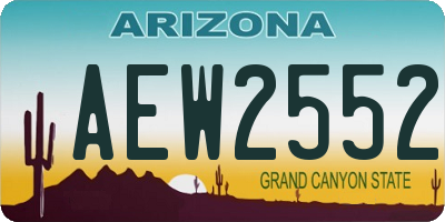 AZ license plate AEW2552