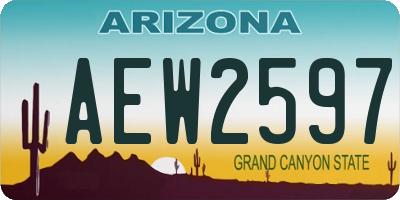 AZ license plate AEW2597