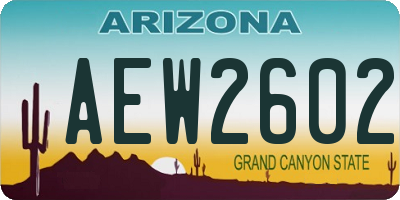 AZ license plate AEW2602