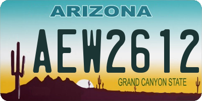 AZ license plate AEW2612