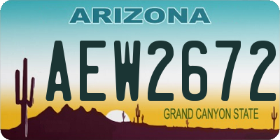 AZ license plate AEW2672