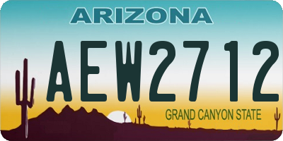 AZ license plate AEW2712