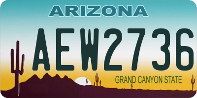 AZ license plate AEW2736