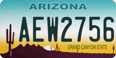 AZ license plate AEW2756