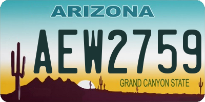 AZ license plate AEW2759