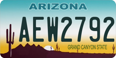 AZ license plate AEW2792