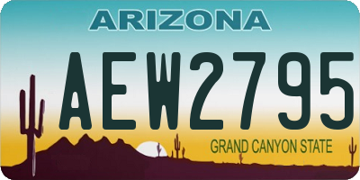 AZ license plate AEW2795