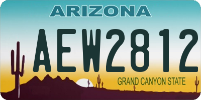 AZ license plate AEW2812