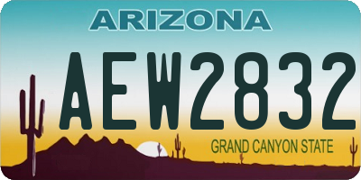 AZ license plate AEW2832