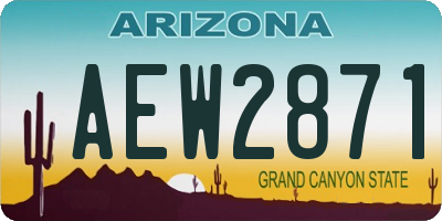 AZ license plate AEW2871
