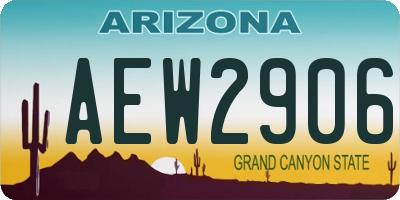 AZ license plate AEW2906