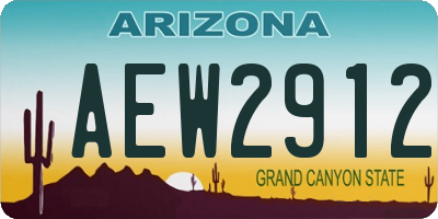 AZ license plate AEW2912