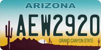 AZ license plate AEW2920