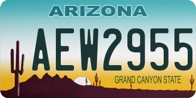AZ license plate AEW2955