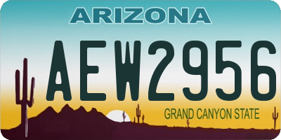 AZ license plate AEW2956