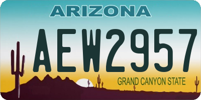 AZ license plate AEW2957