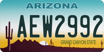 AZ license plate AEW2992