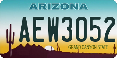 AZ license plate AEW3052