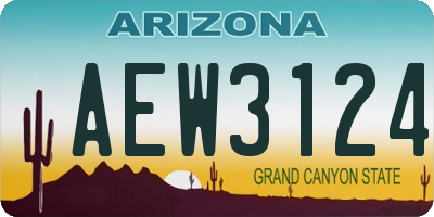 AZ license plate AEW3124