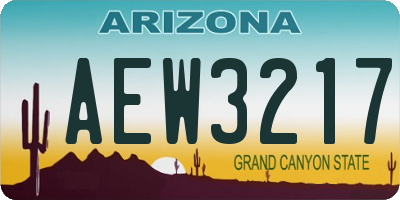 AZ license plate AEW3217
