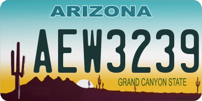 AZ license plate AEW3239