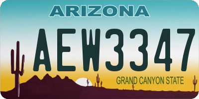 AZ license plate AEW3347