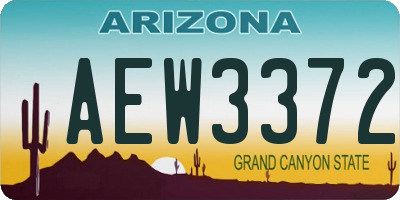 AZ license plate AEW3372
