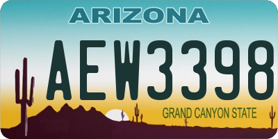 AZ license plate AEW3398