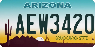 AZ license plate AEW3420
