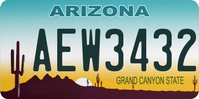 AZ license plate AEW3432