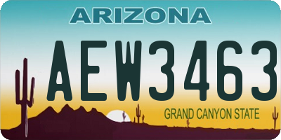 AZ license plate AEW3463