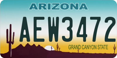 AZ license plate AEW3472