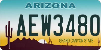 AZ license plate AEW3480