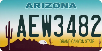 AZ license plate AEW3482