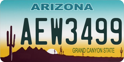 AZ license plate AEW3499