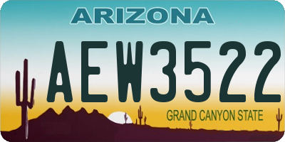 AZ license plate AEW3522
