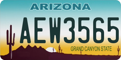 AZ license plate AEW3565