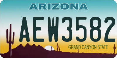AZ license plate AEW3582