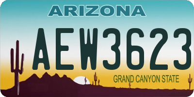AZ license plate AEW3623