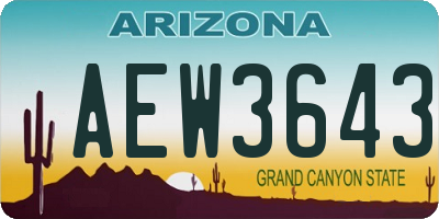 AZ license plate AEW3643